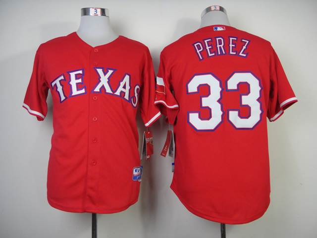 Men Texas Rangers #33 Perez Red MLB Jerseys